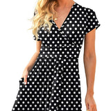 Women's Printed Short Sleeve Pocket Dress